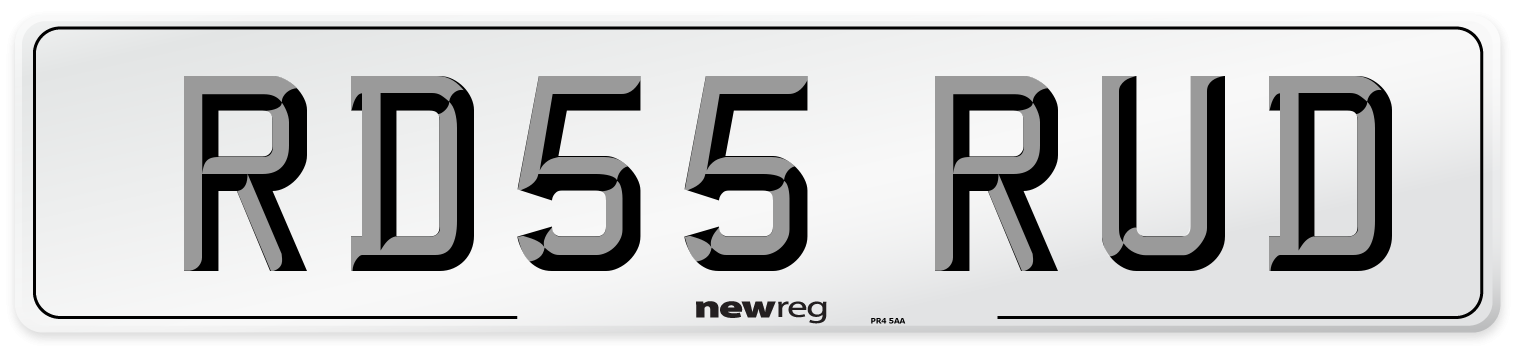 RD55 RUD Number Plate from New Reg